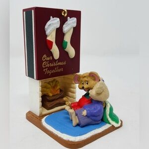 Hallmark Keepsake 1998 Vintage Ornament Christmas Together Fireplace Mice w/ Box